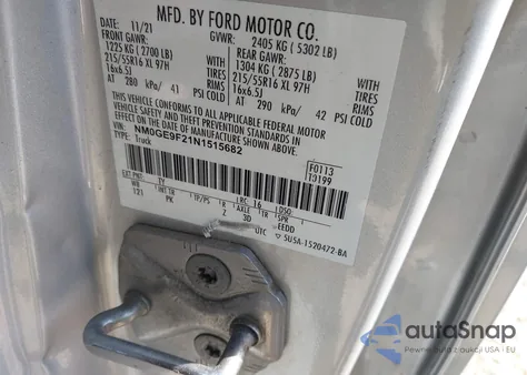 2022 Ford Transit Connect Xlt z USA, uszkodzony, nr VIN NM0GE9F21N1515682